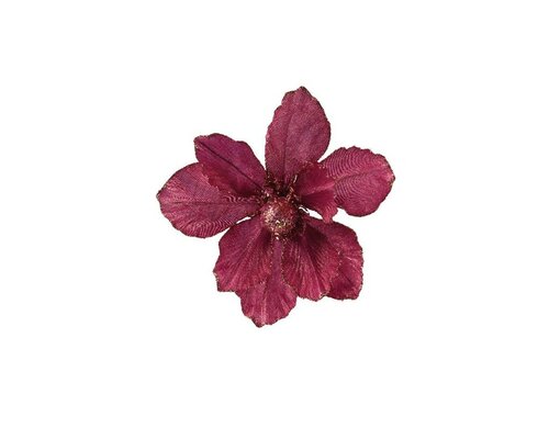 Bloem op clip 13 cm rood