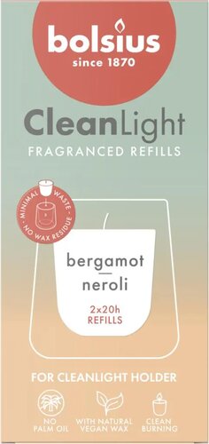 Bolsius cleanlight navulling bergamot & neroli