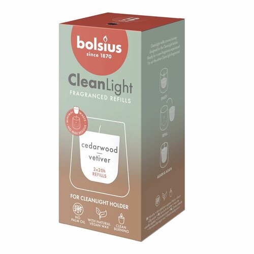 Bolsius cleanlight navulling Cedarwood & Vetiver