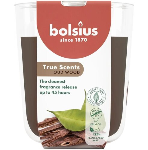 Bolsius geurglas true scents oud wood L