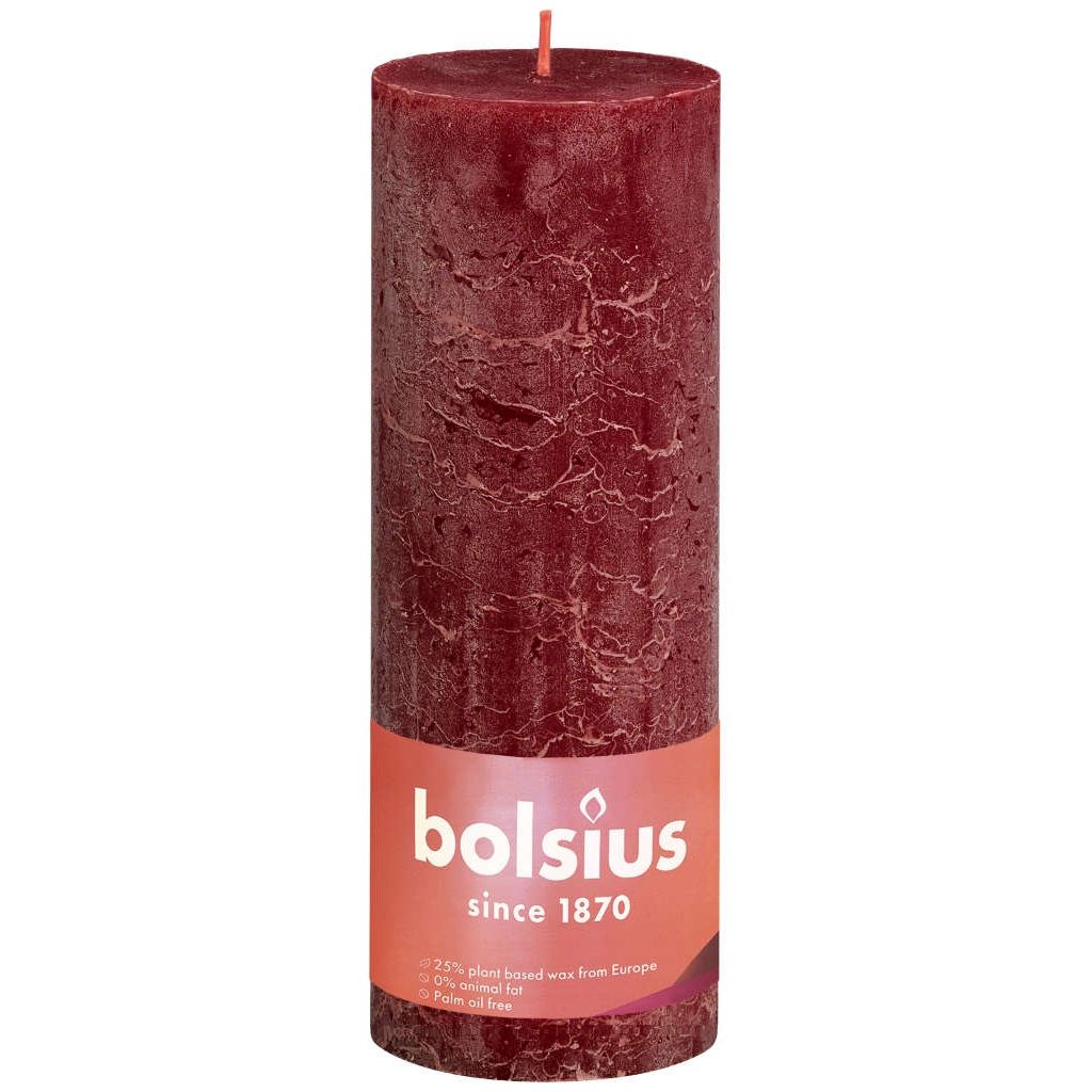 Binnenwaarts kalmeren Houden Bolsius kaars rustiek 19x7 cm velvet red - DeOosteindeOnline.nl