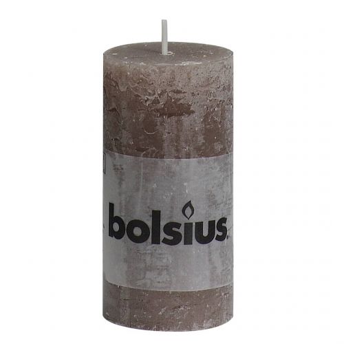 Bolsius Stompkaars rustiek 10x5 cm taupe