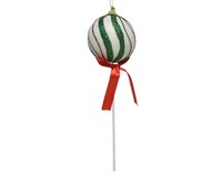 Kerstbal foam op stok 8 cm groen