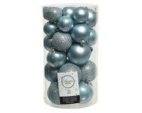 30 onbreekbare kerstballen mixkoker mistig blauw