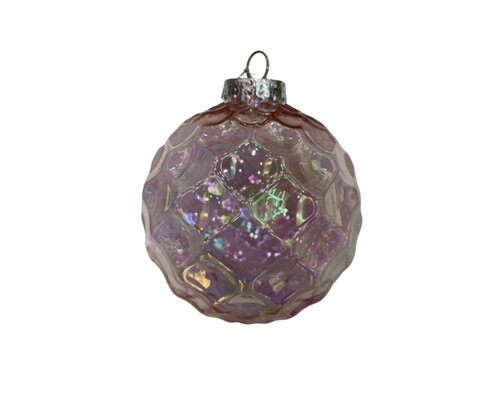 Kerstbal kunststof 8 cm multicolor purple