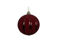 Kerstbal kunststof 8 cm rond bordeaux rood