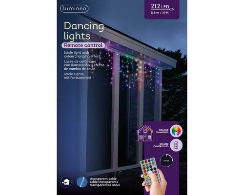 Led fonkel icicle dancing lights 212 lampjes Led multi - afbeelding 2