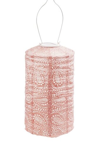 Lumiz solar lampion cylinder paisley 18 cm pink