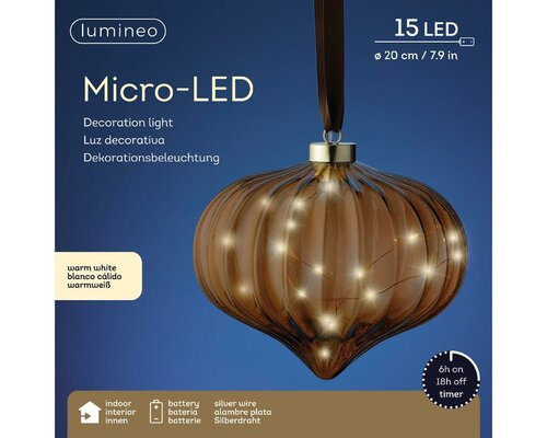 Micro led ui 20 cm bruin warm wit - afbeelding 2