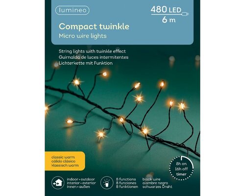 Microled verlichting compact 480 lamps klassiek warm - afbeelding 2