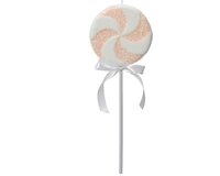 Lolly van foam 42 cm roze / wit