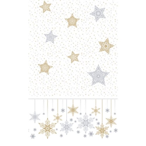 Duni tafelkleed snowstars white 138x220 cm